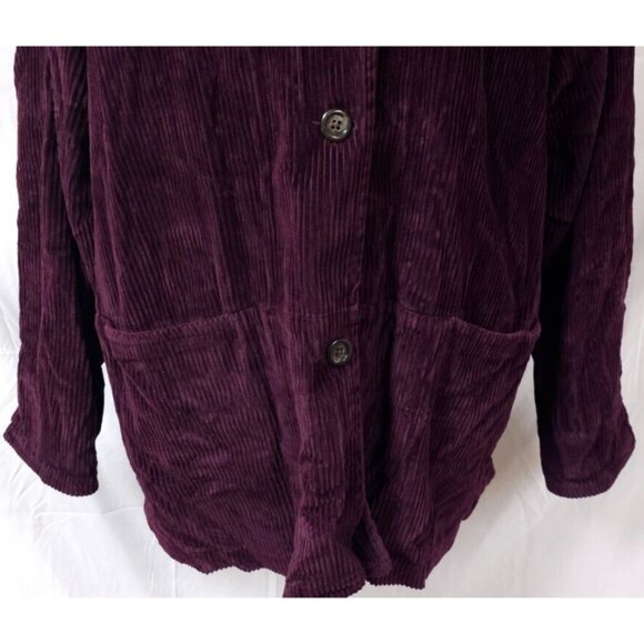 Eddie Bauer Womens XXL Purple Corduroy Lined Heavy Button Up Chore Barn Jacket - Picture 3 of 10